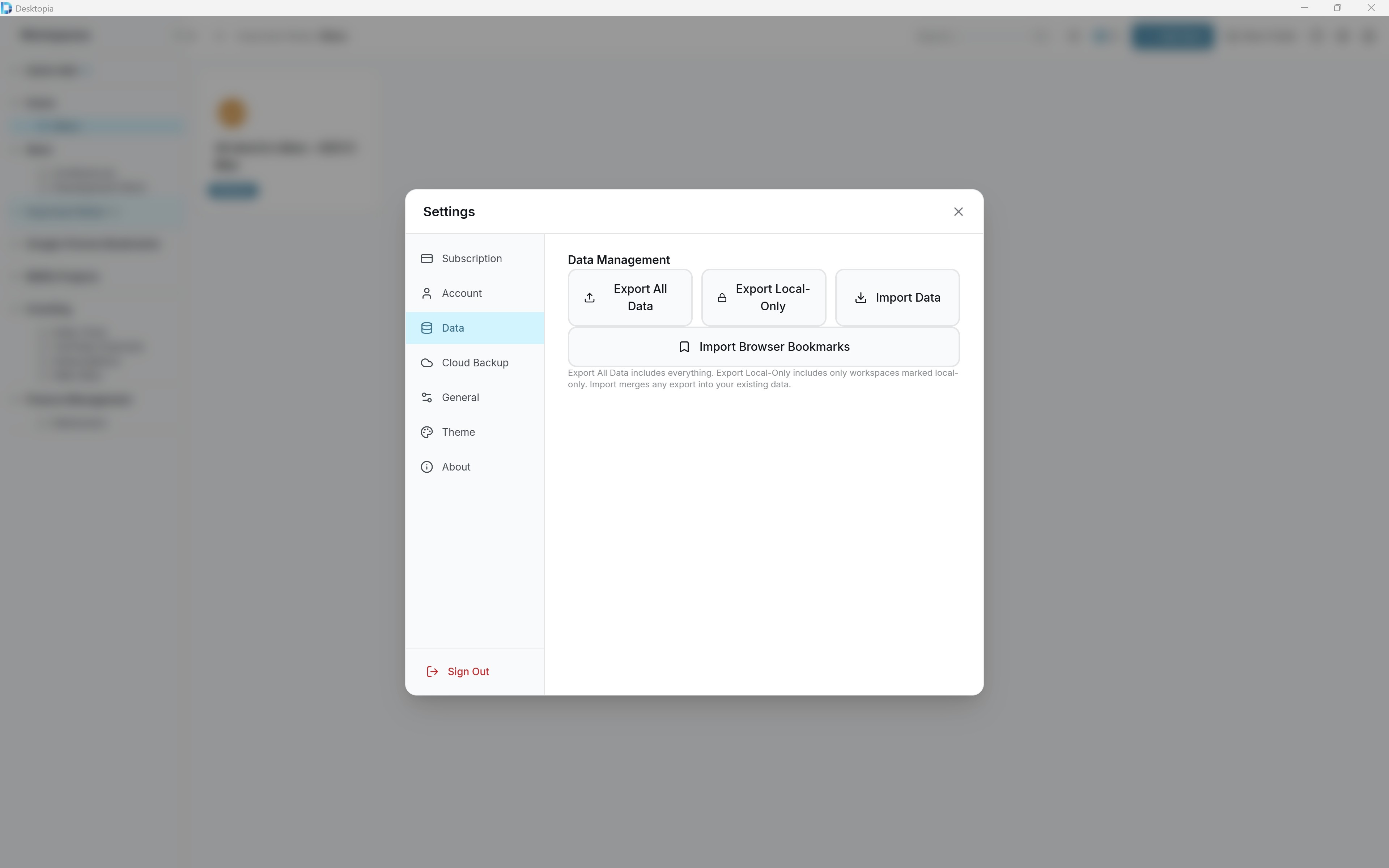 Desktopia — Data Safety